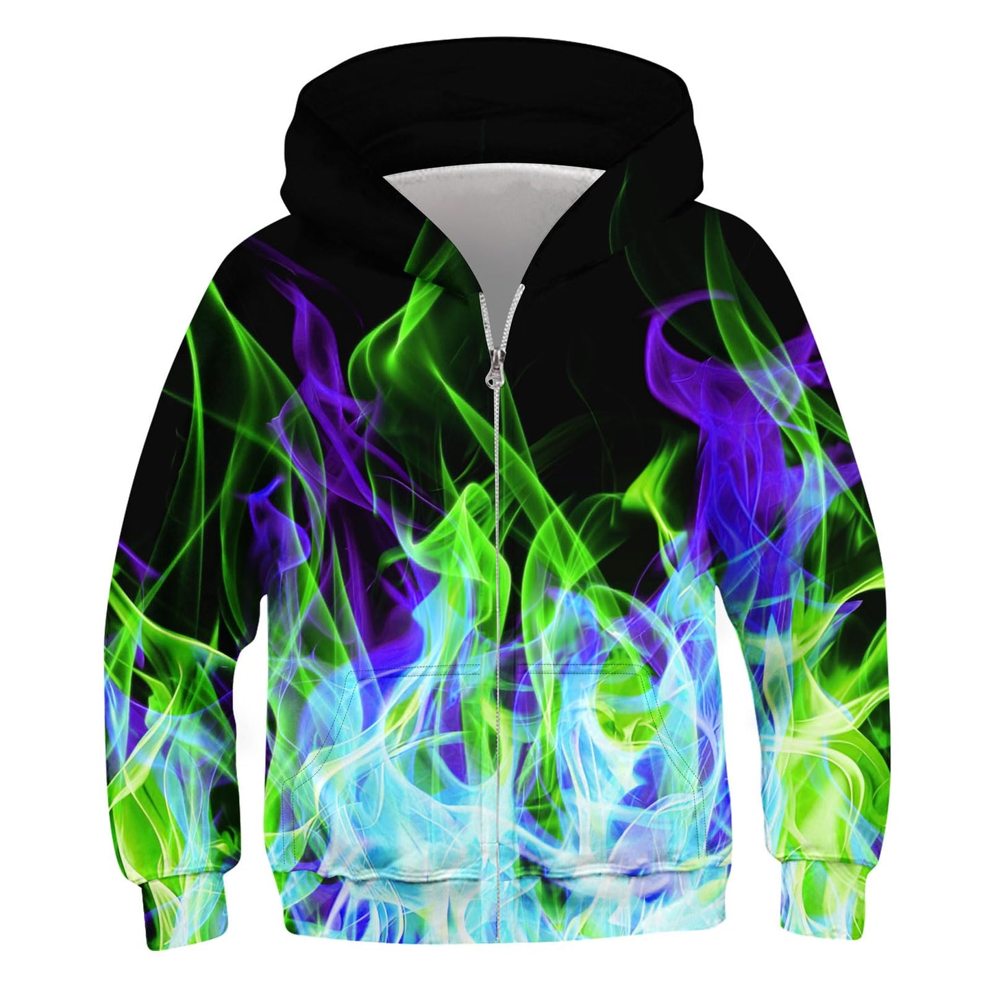 TUONROAD Boys Hoodies Sweatshirt Cool Pullover with Pockets Size 6-14 Years | Full zipper, 3D graphic prints, kangaroo pocket, polyester spandex, school and casual layering,Size 6-14