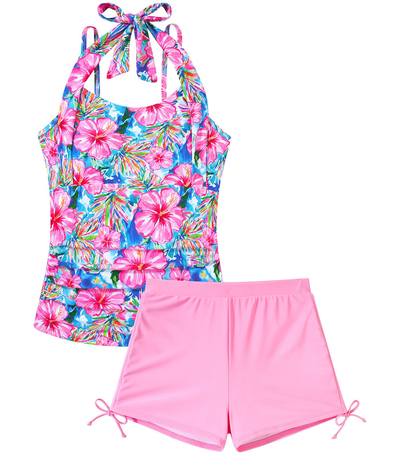 Girls Tankini Swimsuit 2 Piece Halterneck Bathing Suit for Teens Size 7-16