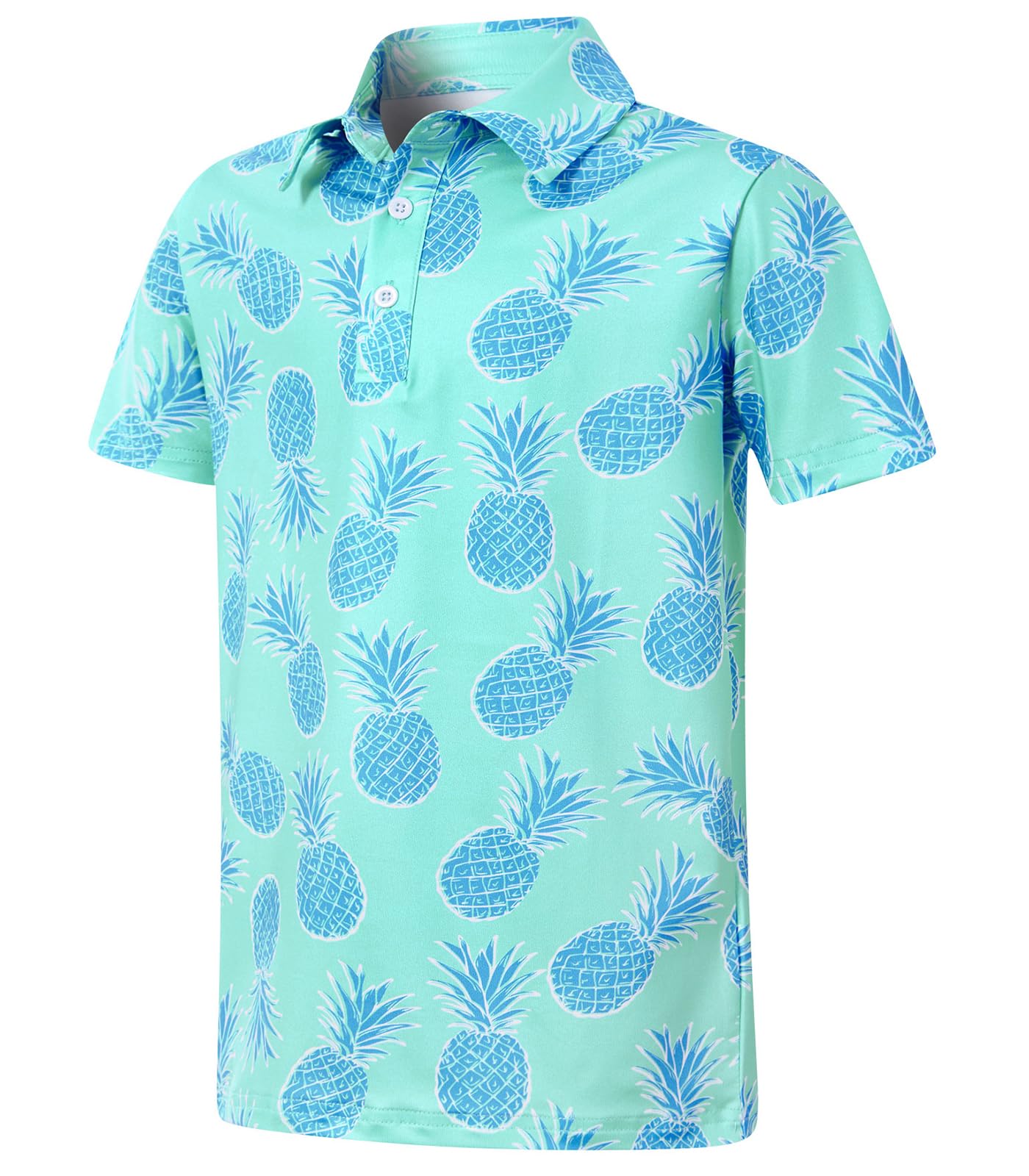 Boys Performance Polo Shirt Short Sleeve Golf Clothes for Hawaiian Active Casual Size 5-14