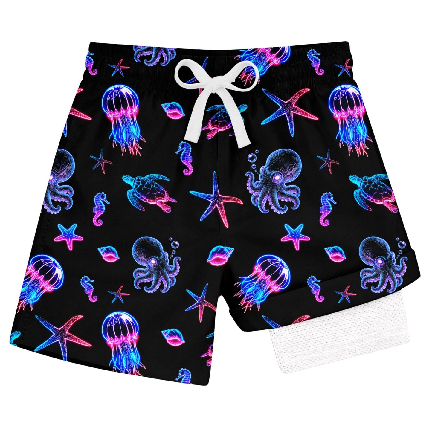 Cozople Boys Swim Trunks Compression Liner Swim Shorts Quick Dry Bathing Suit with Boxer Brief Swimwear 4-10T