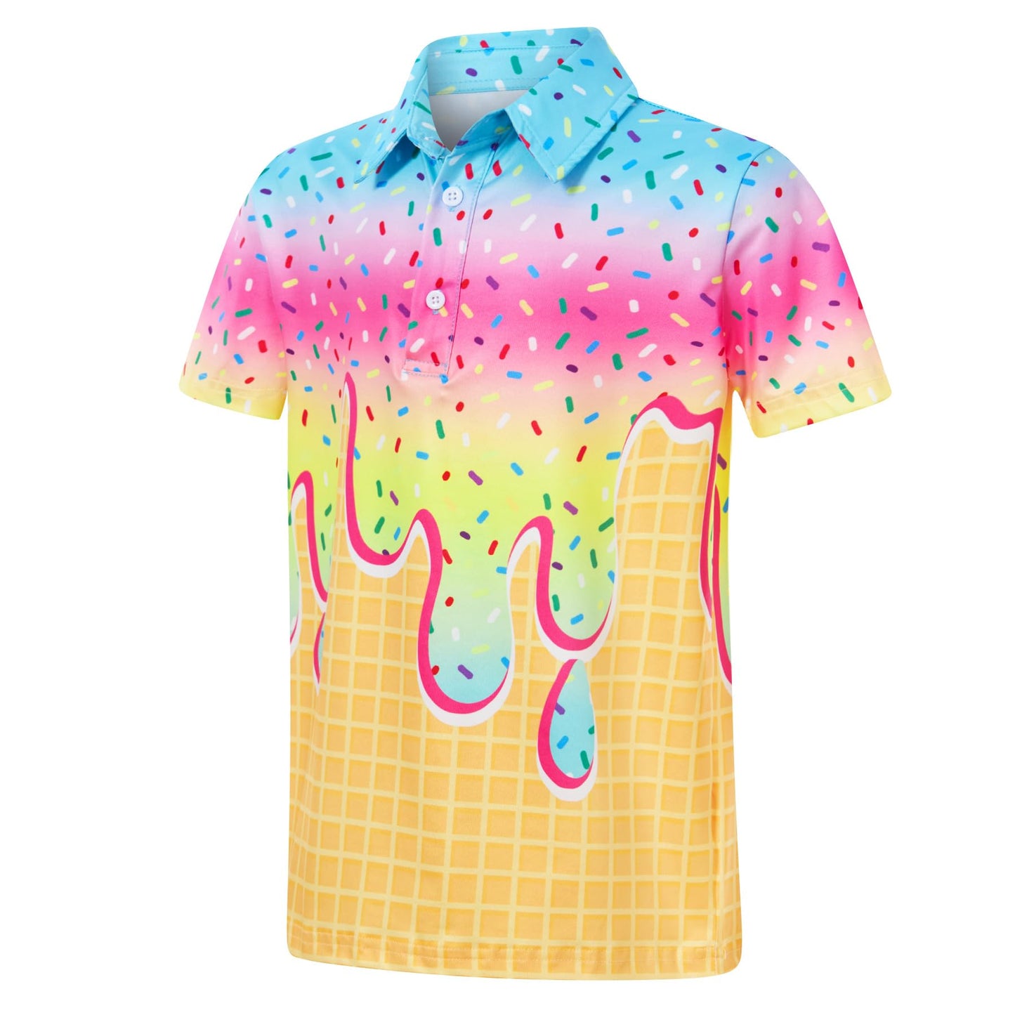 Move Dance Boys Polo Shirt Ice Cream Short Sleeve Golf Clothes 5-14T