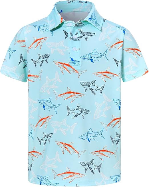 Boys Performance Polo Shirt Short Sleeve Golf Clothes for Active Casual Size 5-14