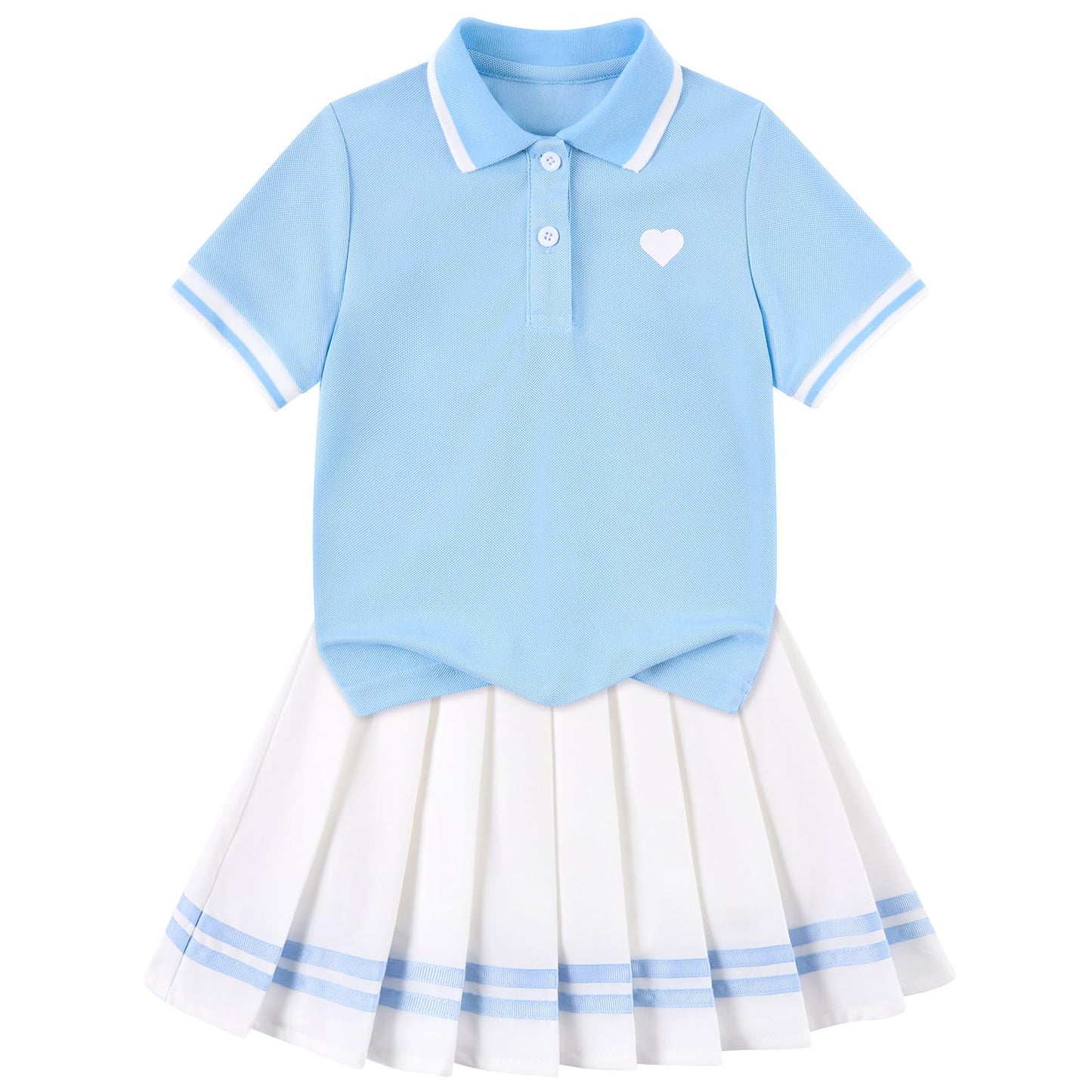 Move Dance Toddler Girls Dress Tennis Clothes Polo Outfit 2 Piece Skirt Set with Shorts 2-7T