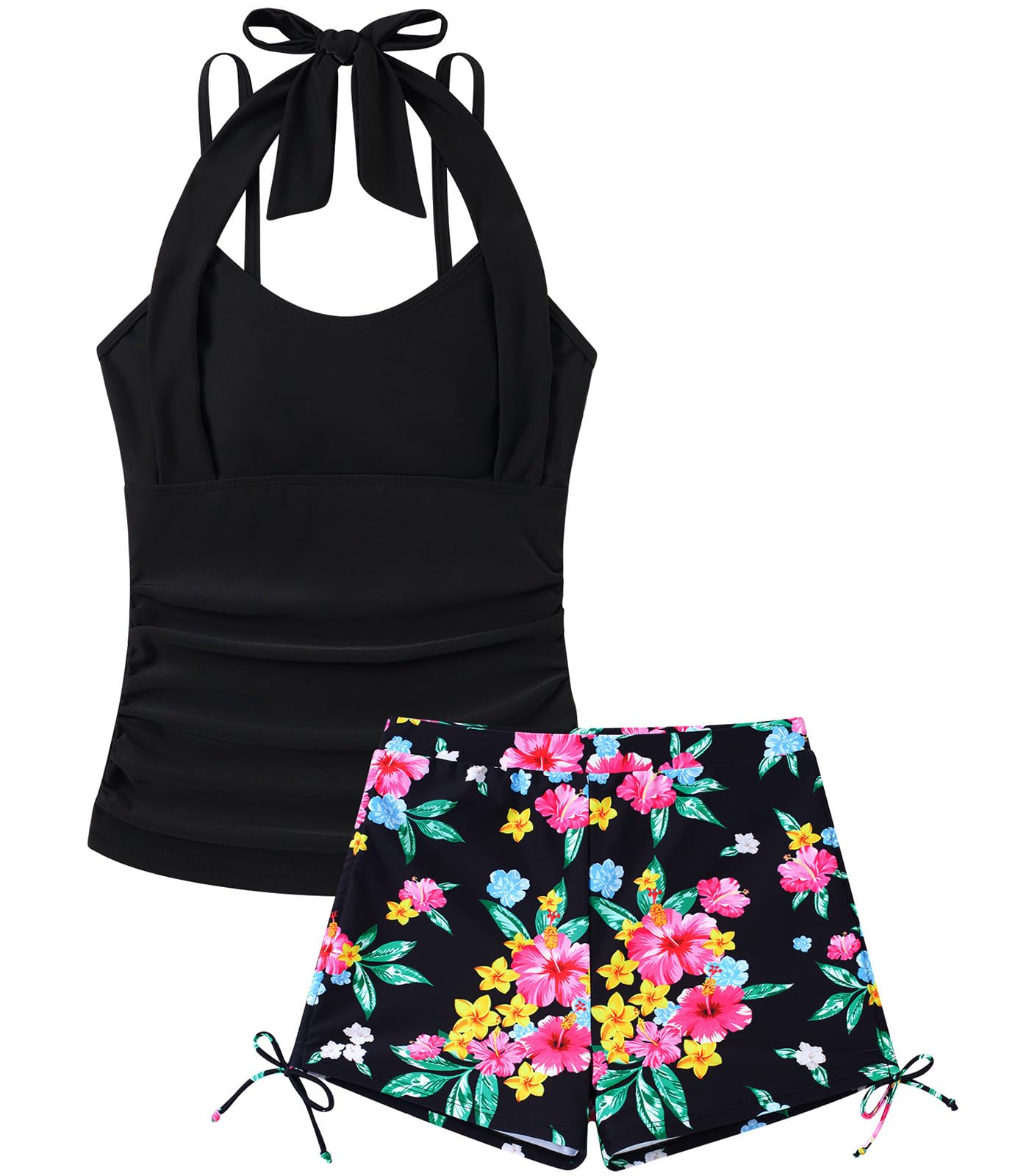 Girls Tankini Swimsuit 2 Piece Halterneck Bathing Suit for Teens Size 7-16