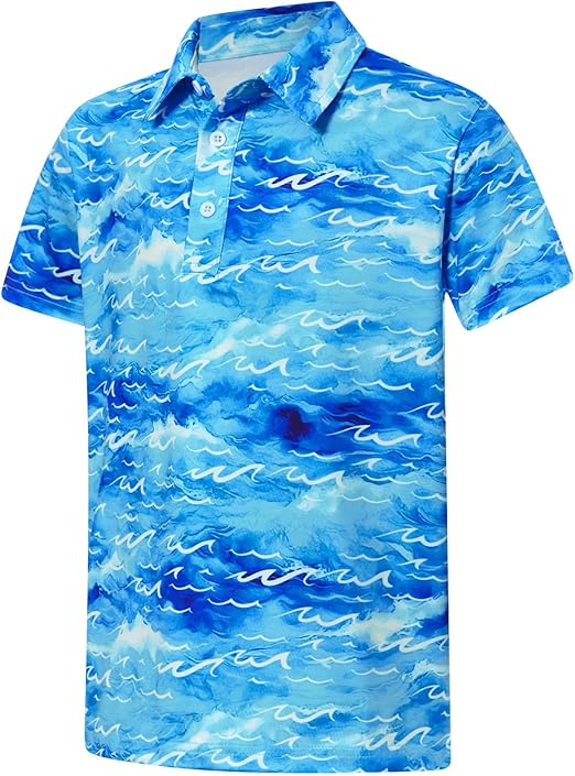 Boys Performance Polo Shirt Short Sleeve Golf Clothes for Active Casual Size 5-14