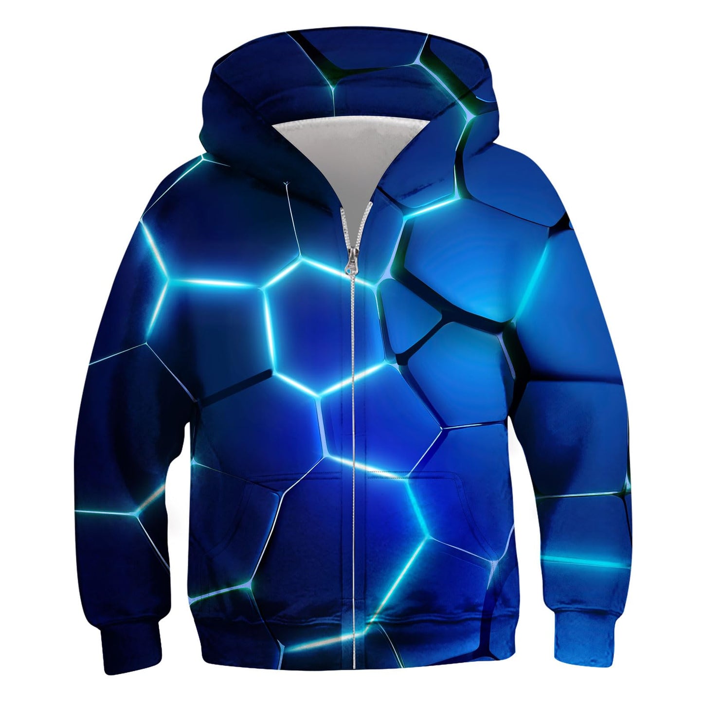 TUONROAD Boys Hoodies Sweatshirt Cool Pullover with Pockets Size 6-14 Years | Full zipper, 3D graphic prints, kangaroo pocket, polyester spandex, school and casual layering,Size 6-14