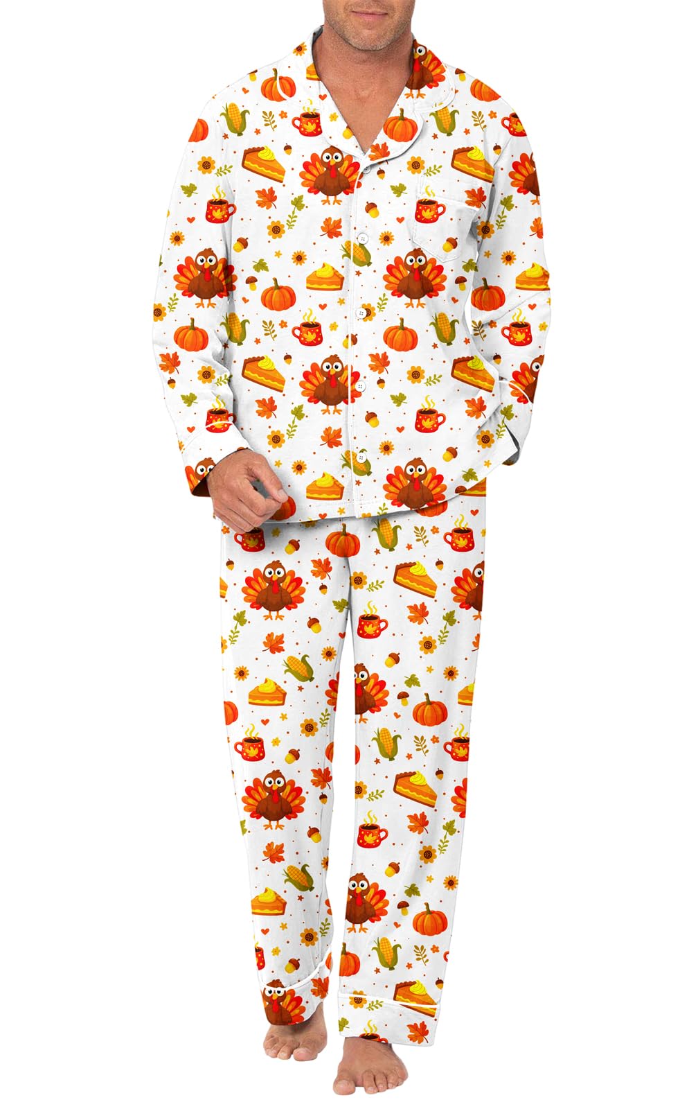 Christmas Couples Matching Pajamas Sets Pjs Button Down Sleepwear
