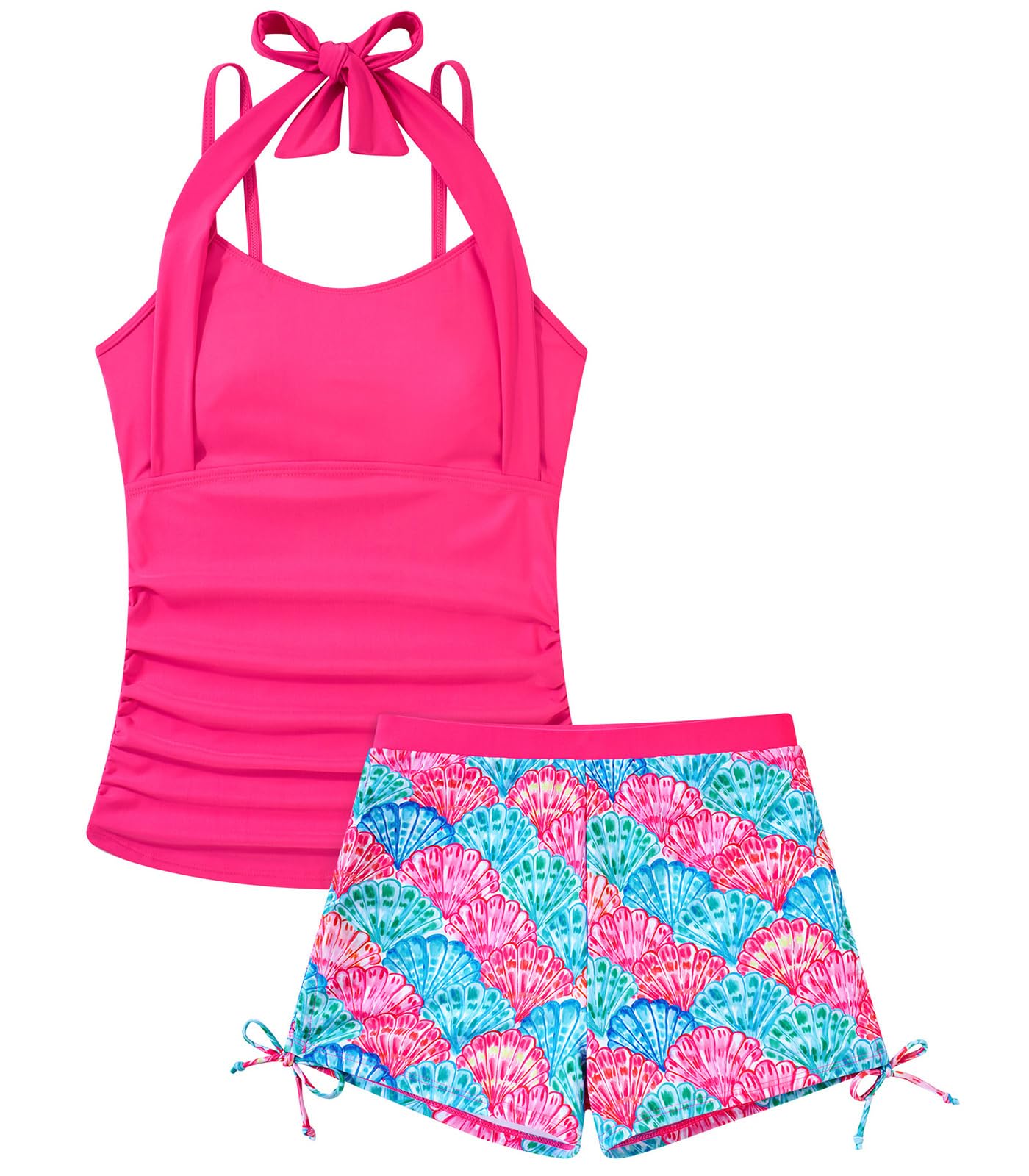 Girls Tankini Swimsuit 2 Piece Halterneck Bathing Suit for Teens Size 7-16
