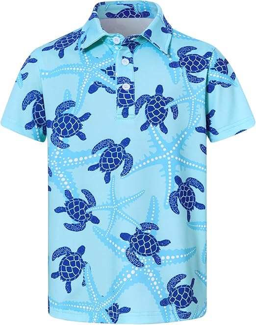 Boys Performance Polo Shirt Short Sleeve Golf Clothes for Active Casual Size 5-14