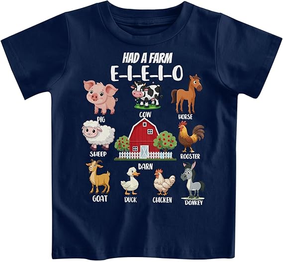Funnycokid Toddler Boys Shirts Graphic T-Shirt Kids Short Sleeve Tees 2-6 Years