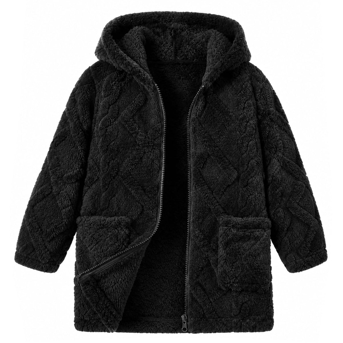 Toddler Girls Fleece Jacket Hooded Coats Winter Outwear 2-6 Years