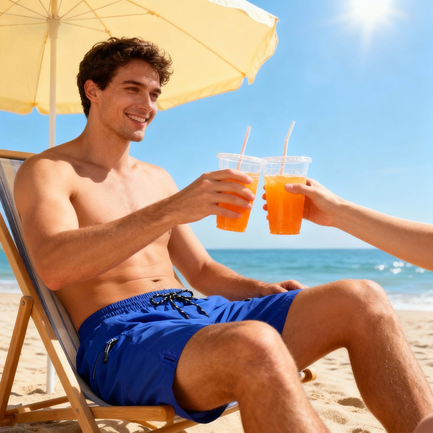 Cozople Mens Swim Trunks with Compression Liner 2-in-1 Quick Dry 9 Inch Board Shorts with Zipper Pockets