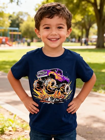 Funnycokid Toddler Boys Shirts Graphic T-Shirt Kids Short Sleeve Tees 2-6 Years