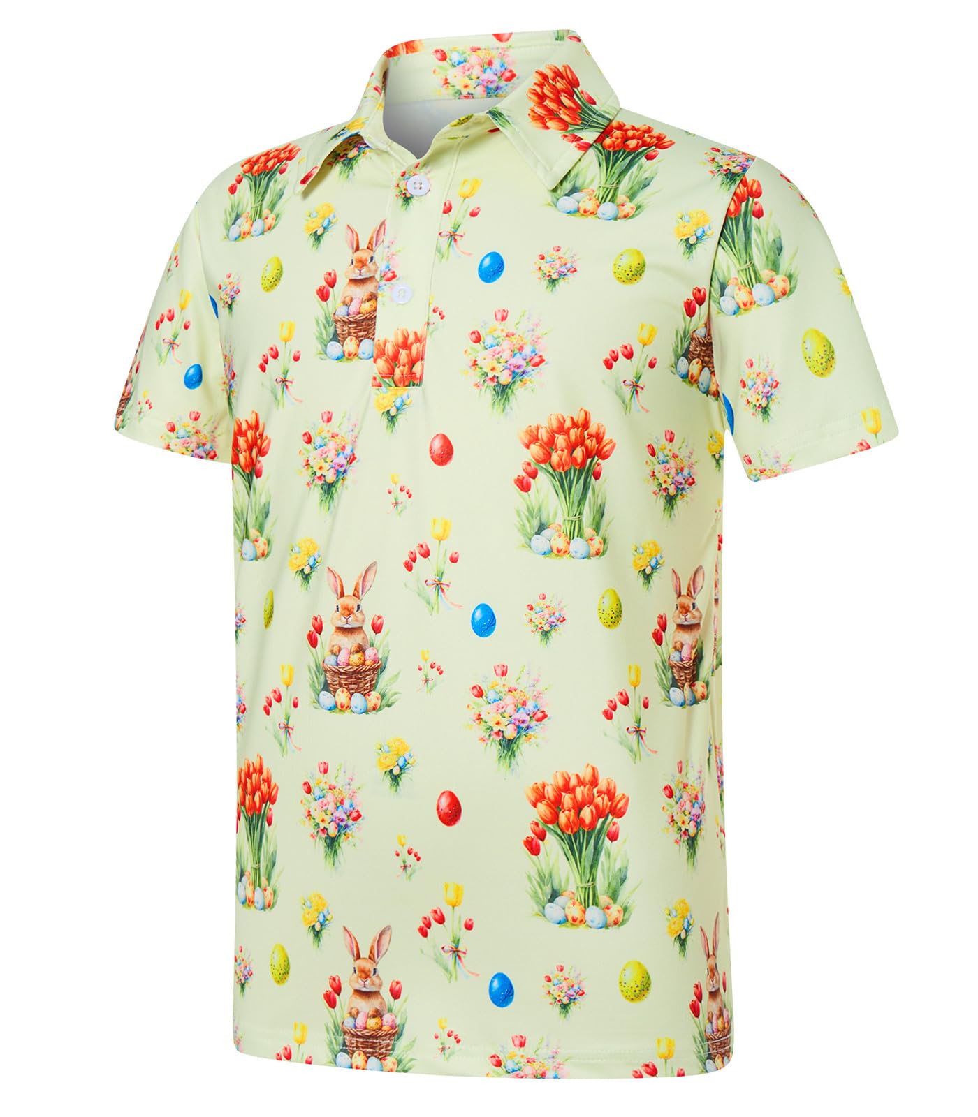westwolf Boys Hawaiian Polo Shirt Short Sleeve Golf Clothes 5-14T