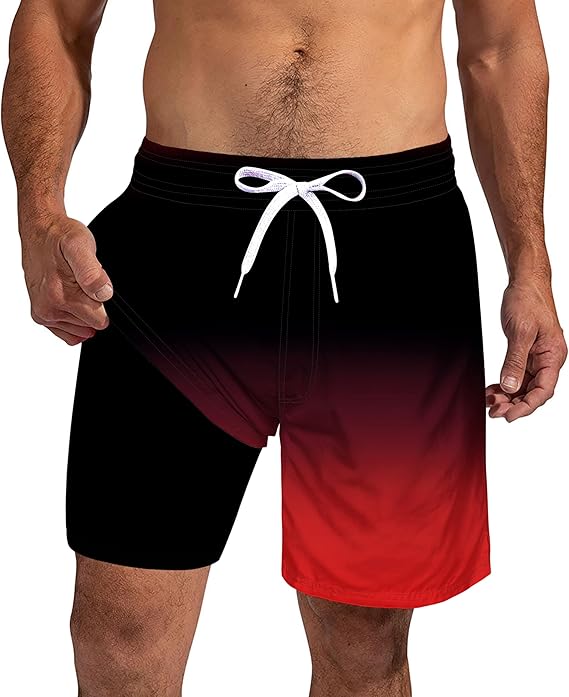 Cozople Mens Swim Trunks 7Inch with Compression Liner Quick Dry Swimsuit Swim Shorts Phone Pocket Swimwear