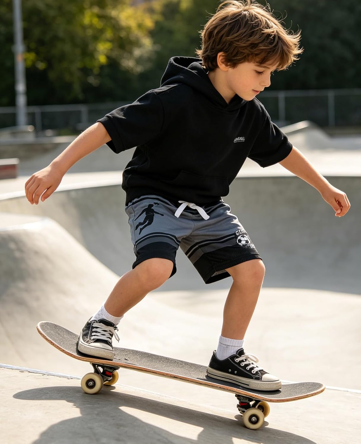 Cozople Boys Athletic Shorts Quick Dry Kids Mesh Sport Shorts with Stripes Print Breathable Basketball Shorts for 5-14 Years