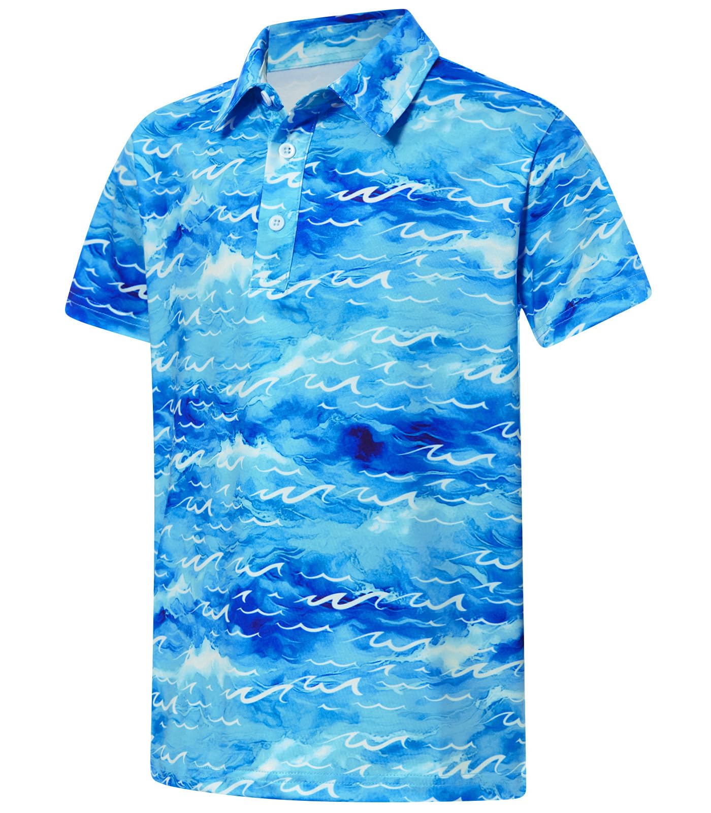 Boys Performance Polo Shirt Short Sleeve Golf Clothes for Hawaiian Active Casual Size 5-14
