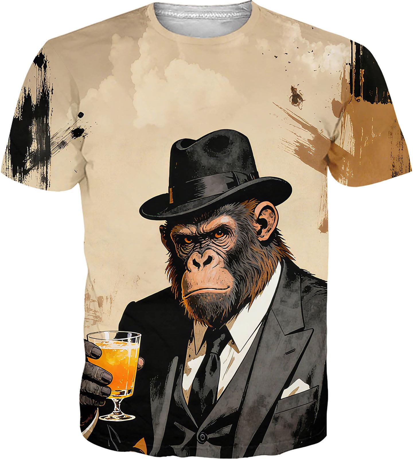 RAISEVERN Mens T-Shirts Cool Novelty Crewneck Short Sleeve Funny Graphic Top Casual Tees for Women