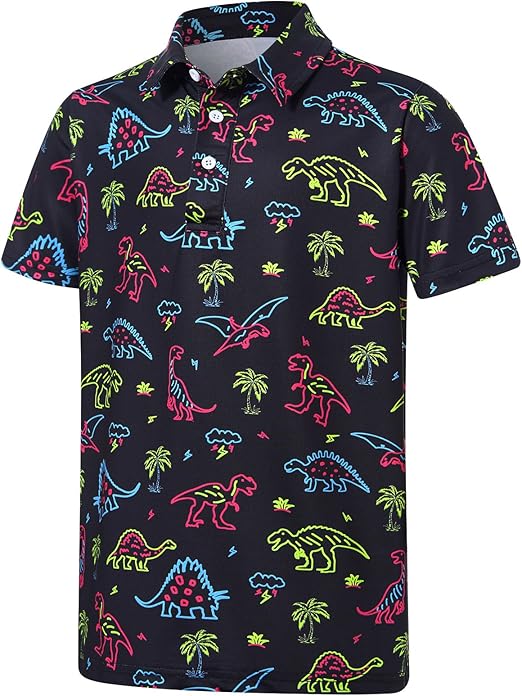 Boys Performance Polo Shirt Short Sleeve Golf Clothes for Active Casual Size 5-14