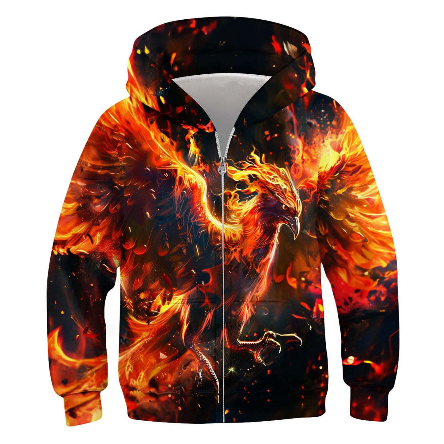 TUONROAD Boys Hoodies Sweatshirt Cool Pullover with Pockets Size 6-14 Years | Full zipper, 3D graphic prints, kangaroo pocket, polyester spandex, school and casual layering,Size 6-14