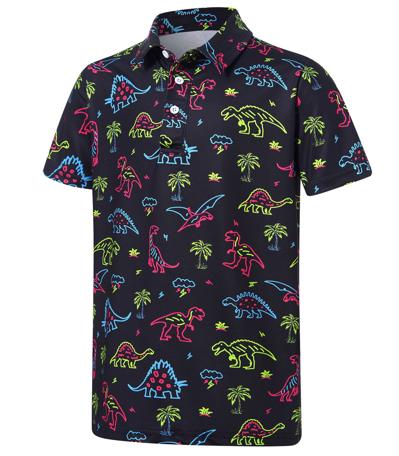 Boys Performance Polo Shirt Short Sleeve Golf Clothes for Hawaiian Active Casual Size 5-14