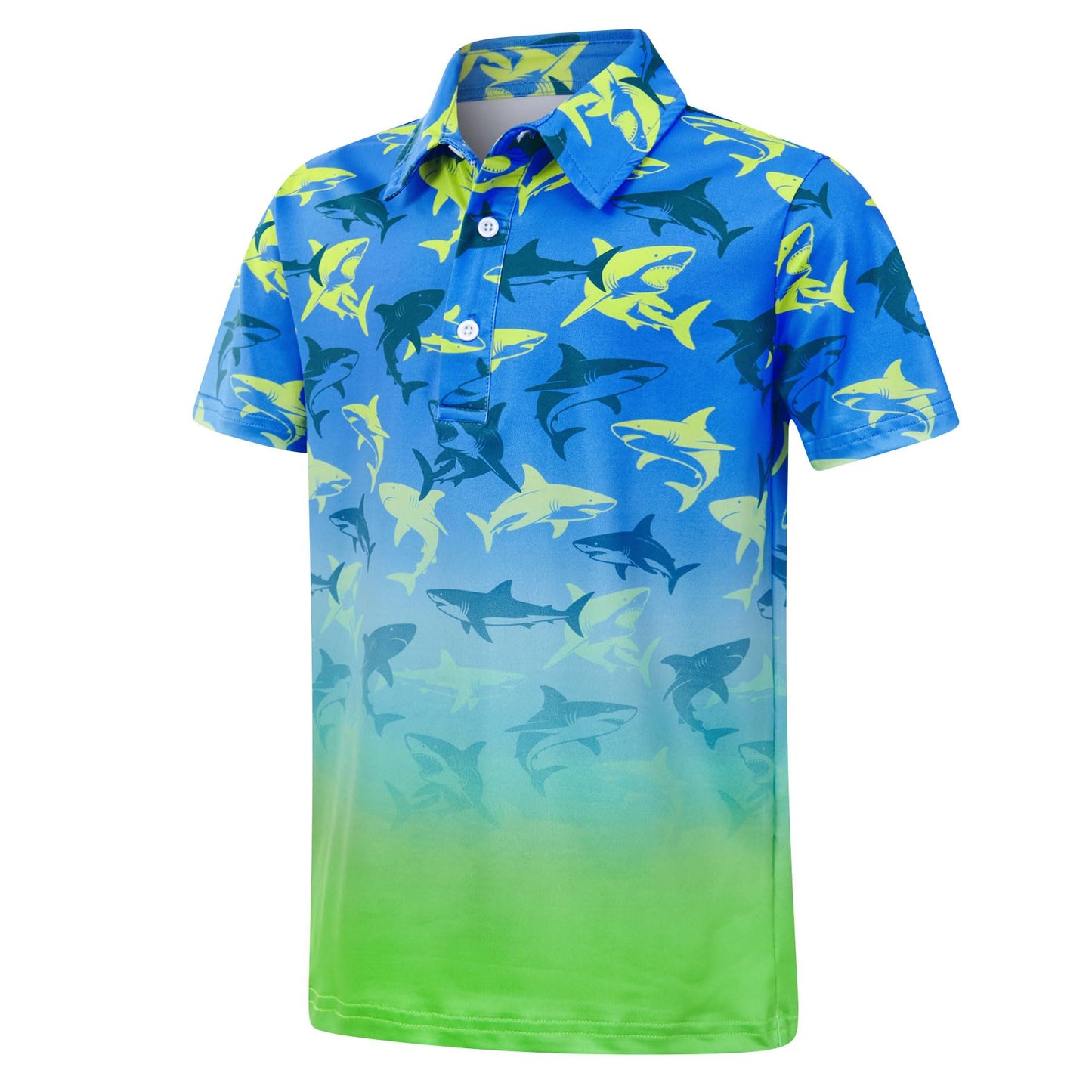 westwolf Boys Hawaiian Polo Shirt Short Sleeve Golf Clothes 5-14T