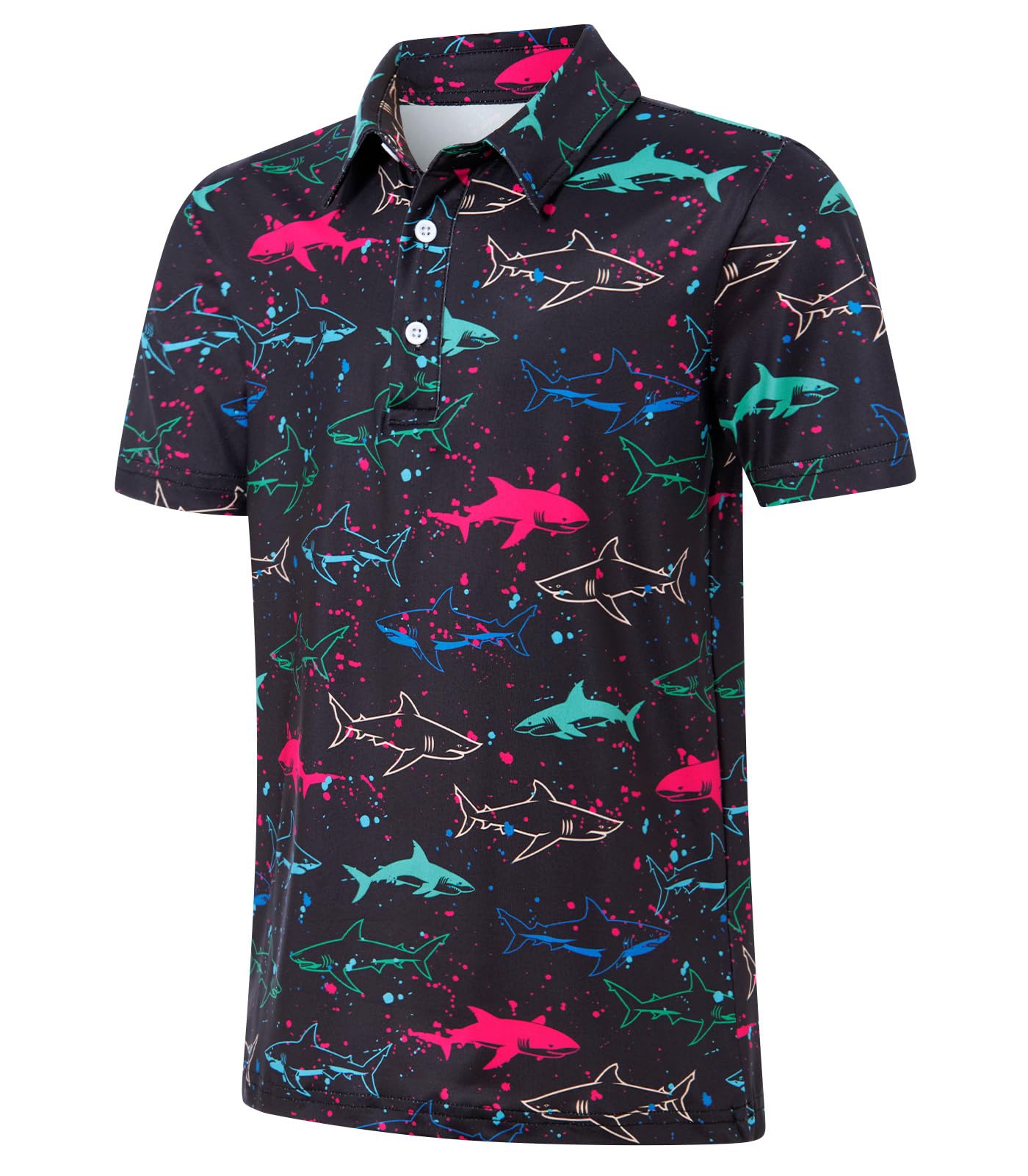 Boys Performance Polo Shirt Short Sleeve Golf Clothes for Hawaiian Active Casual Size 5-14