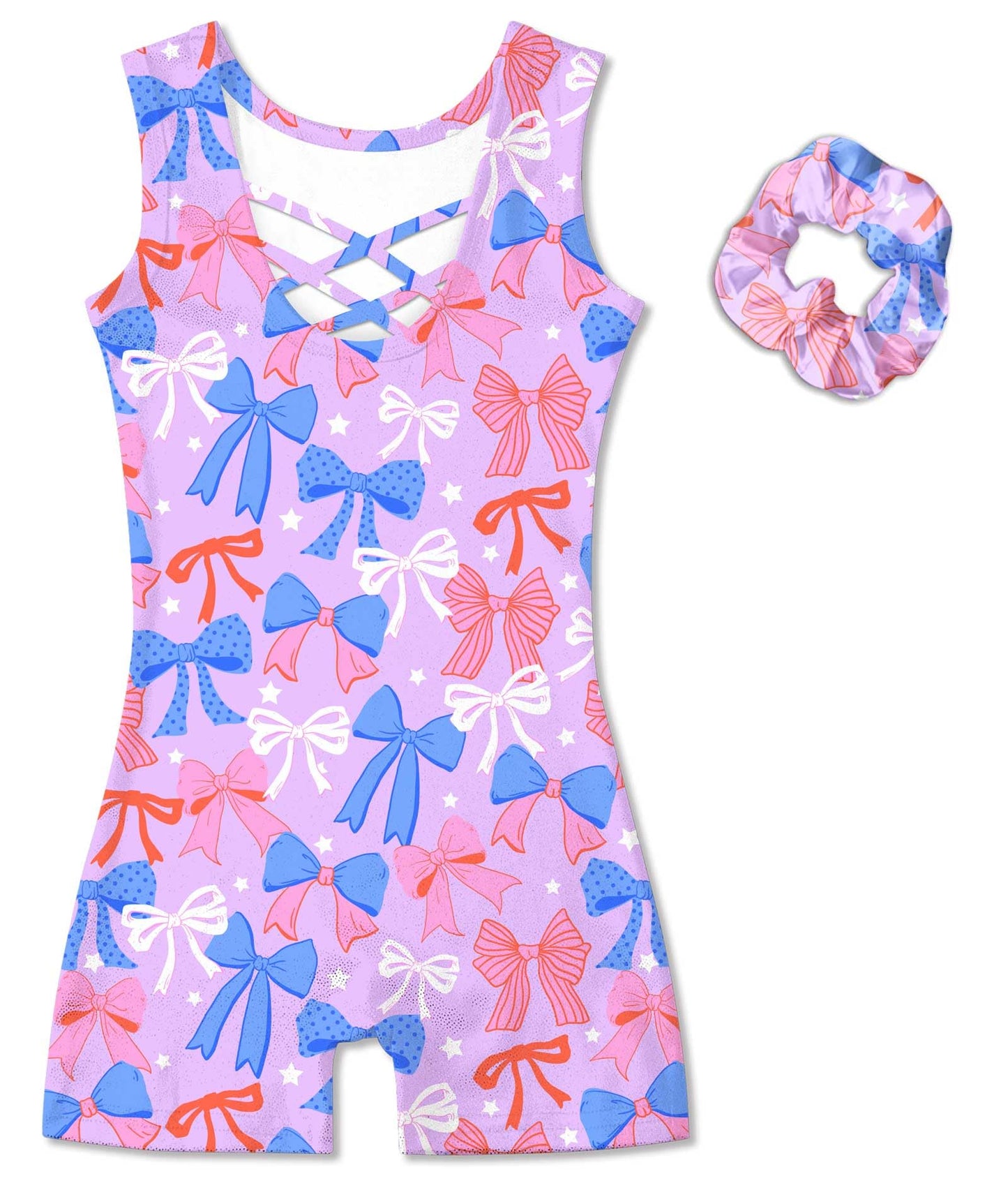uideazone Gymnastics Leotards for Girls Dance Biketards Leotar with Hair Scrunchi 3-8Y