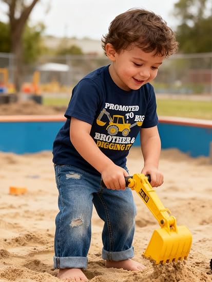 Funnycokid Big Brother T Shirt for Toddler Boys Tee Construction Promoted Short Sleeve 1-6 Years