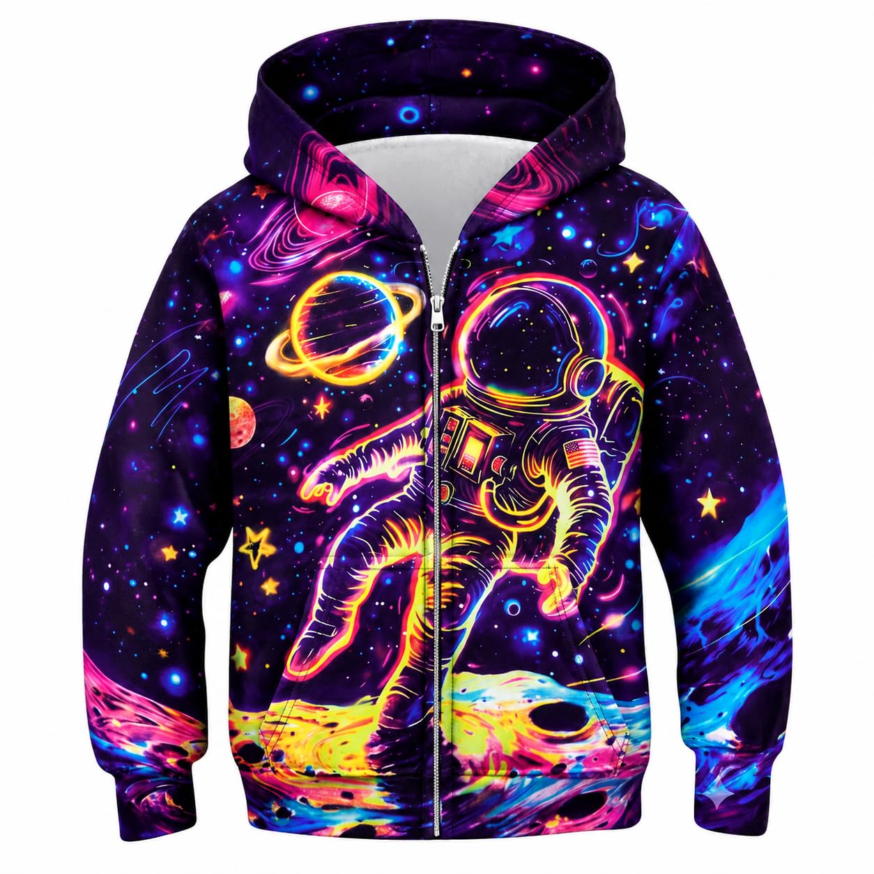 TUONROAD Boys Hoodies Sweatshirt Cool Pullover with Pockets Size 6-14 Years | Full zipper, 3D graphic prints, kangaroo pocket, polyester spandex, school and casual layering,Size 6-14