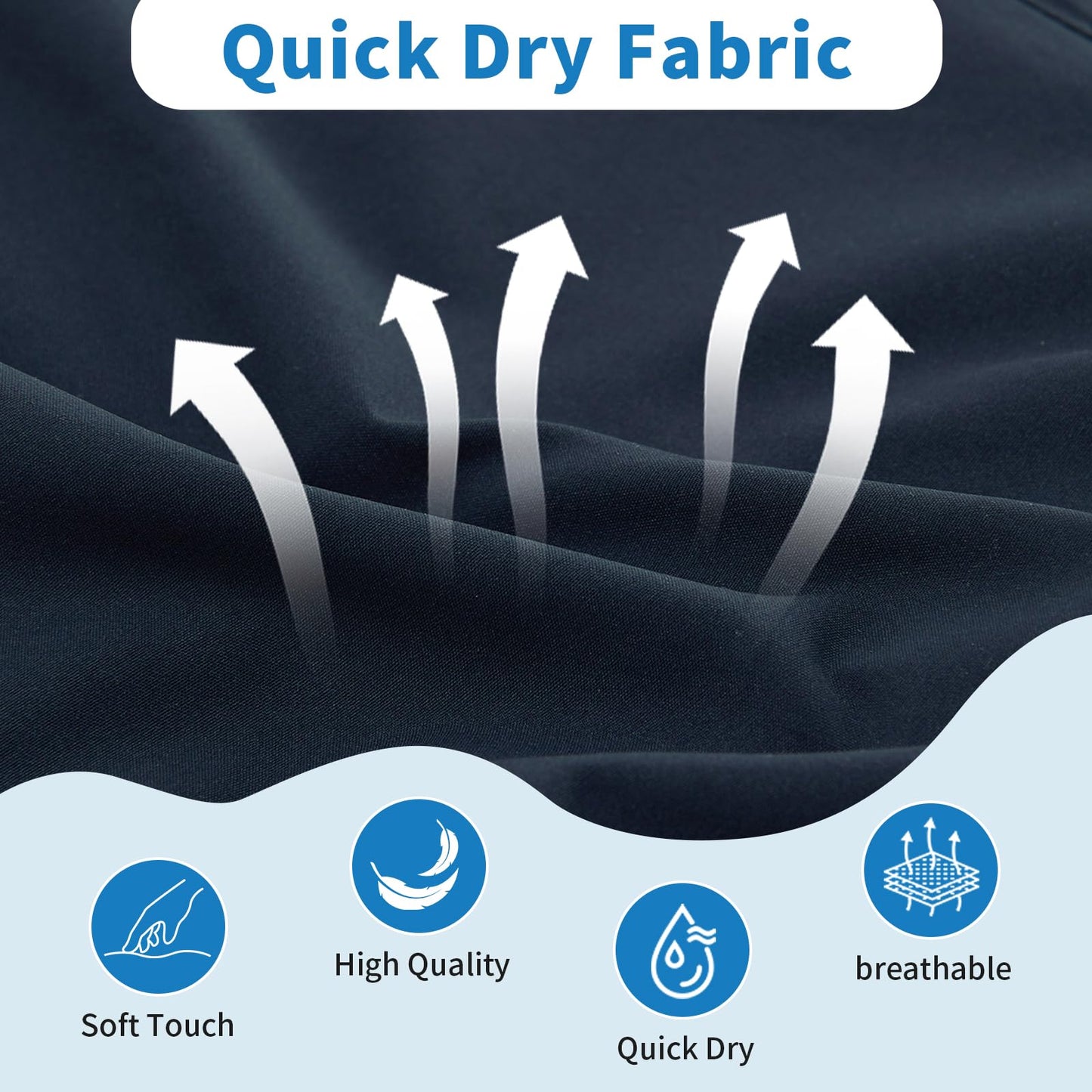 Cozople Mens Swim Trunks with Compression Liner 2-in-1 Quick Dry 9 Inch Board Shorts with Zipper Pockets