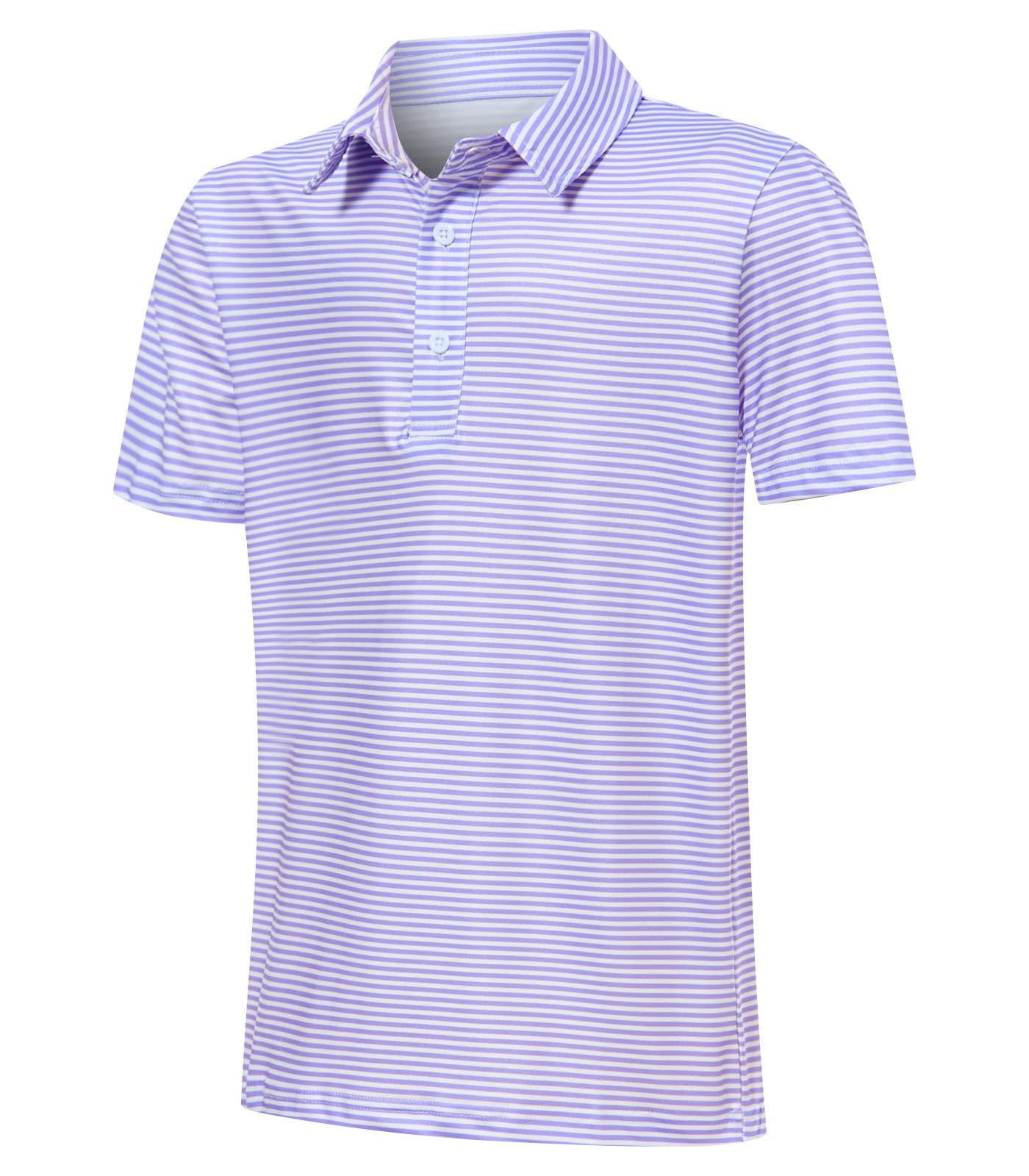 Boys Performance Polo Dry Fit Short Sleeve Golf Stripe Shirt for Active Casual Size 5-14