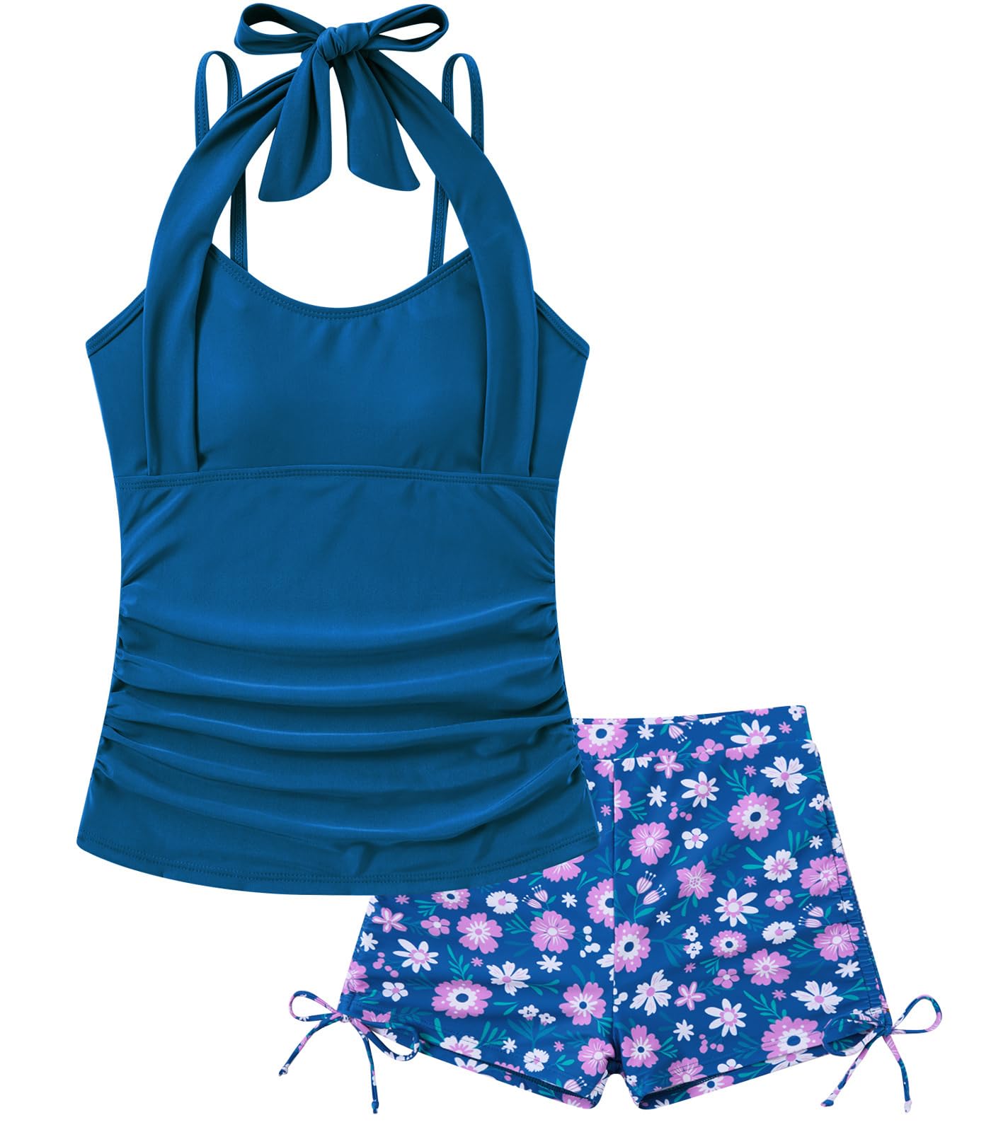 Girls Tankini Swimsuit 2 Piece Halterneck Bathing Suit for Teens Size 7-16