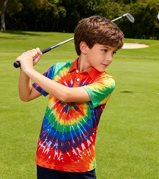 uideazone Boys Polo Shirts Dry Fit Performance Golf Short Sleeve Casual School Uniform Size 5-14