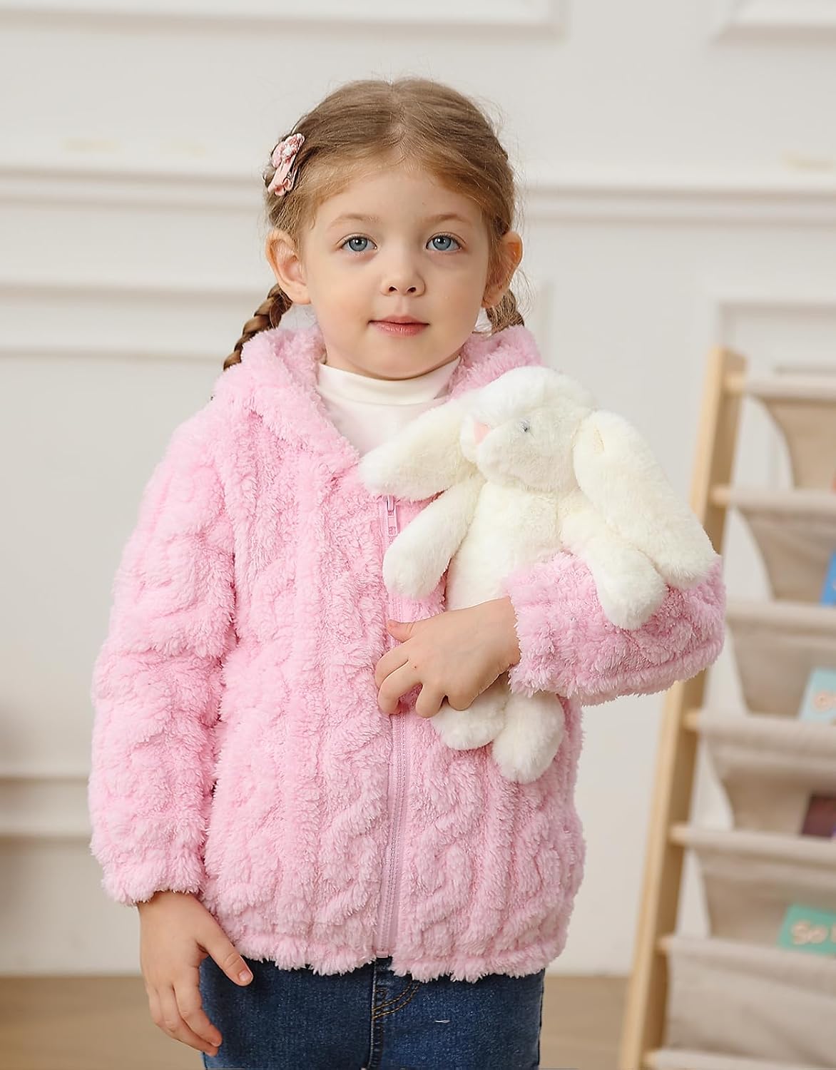 Toddler Fleece Jacket Girls Warm Coats Winter Outerwear 2-6 Years