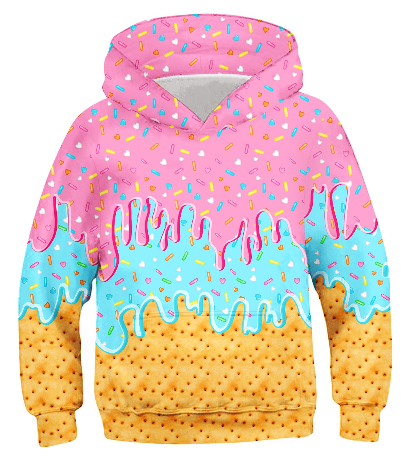 Move Dance Boys Hoodies Ice Cream Baseball Pullover Sweatshirts Size 7-16
