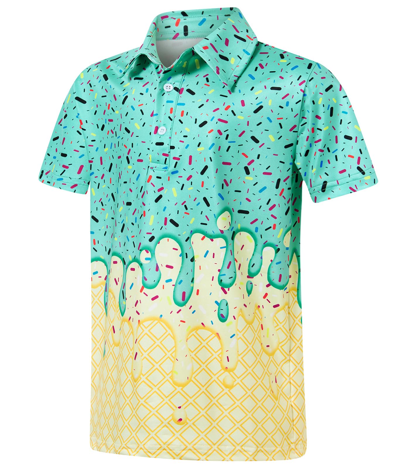 Move Dance Boys Polo Shirt Ice Cream Short Sleeve Golf Clothes 5-14T
