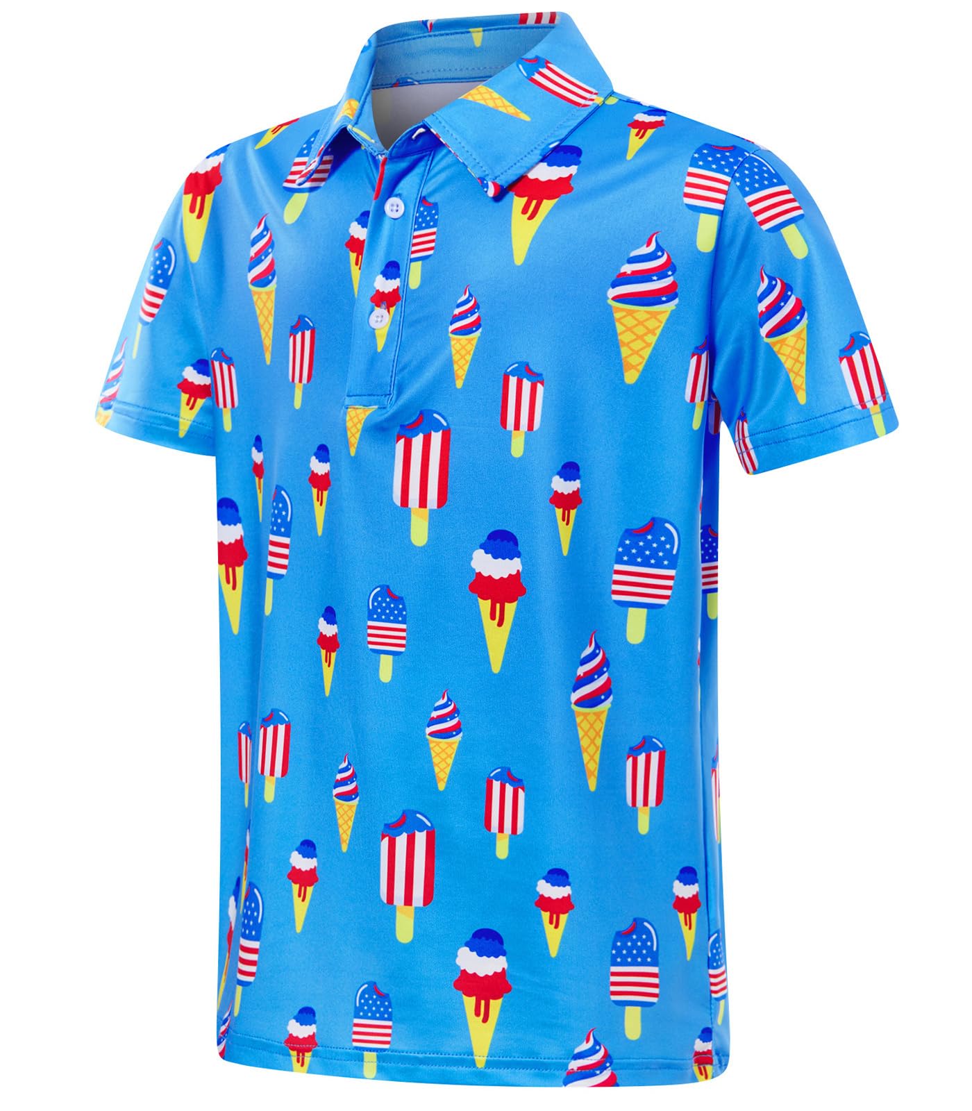 Boys Performance Polo Shirt Short Sleeve Golf Clothes for Hawaiian Active Casual Size 5-14