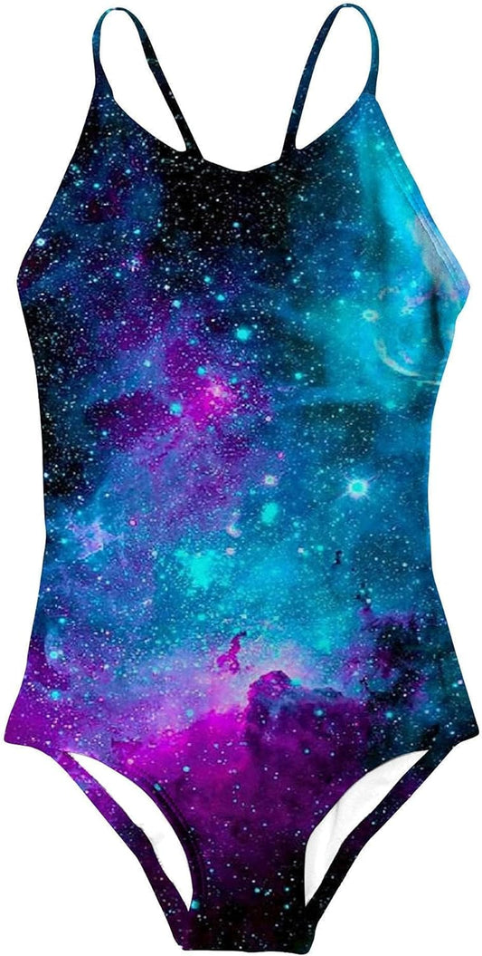 Idgreatim Girls One Piece Swimsuits Quick Dry Beach Swimwear Bathing Suit for Beach 3-12 Years