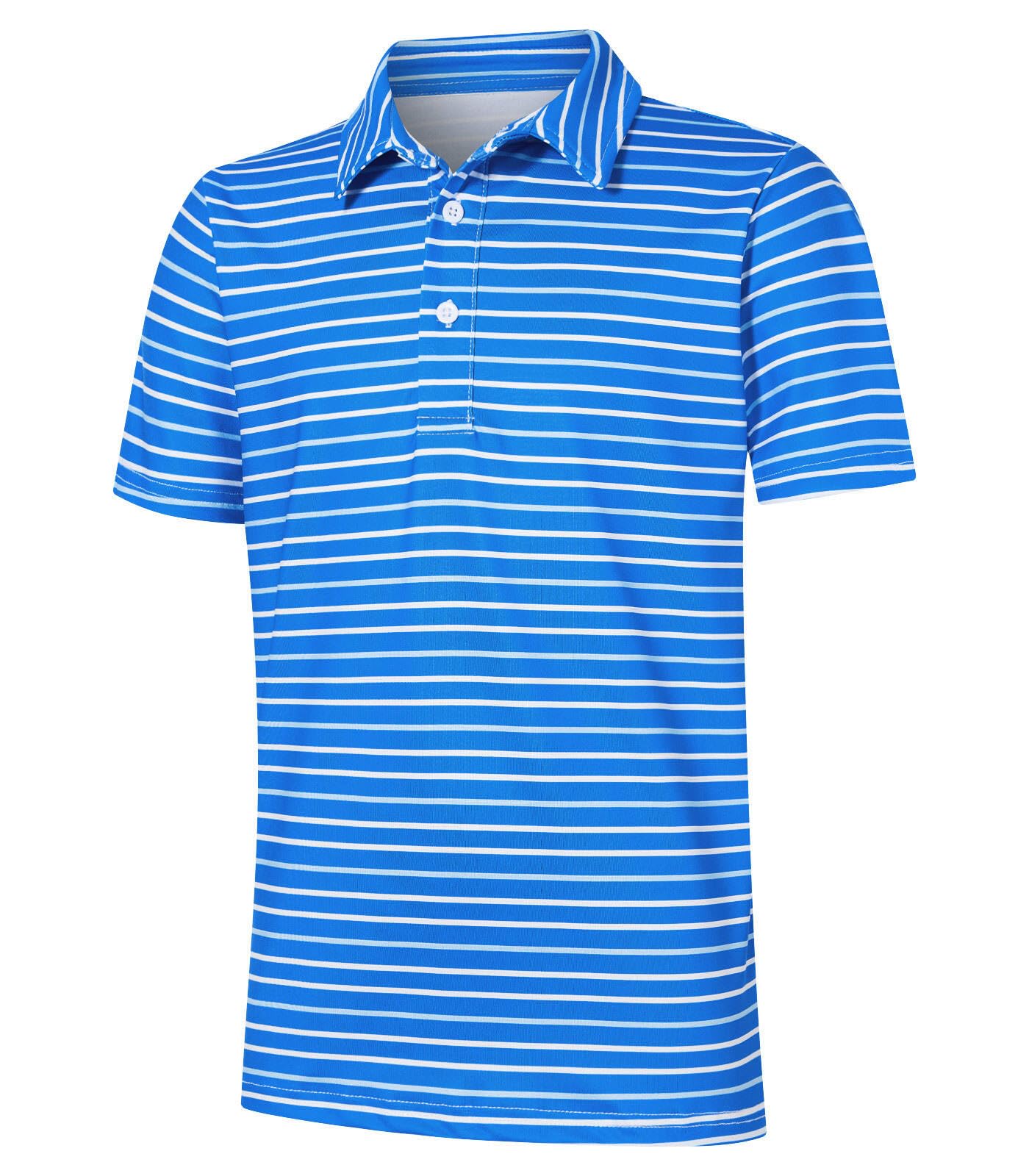 Boys Performance Polo Dry Fit Short Sleeve Golf Stripe Shirt for Active Casual Size 5-14