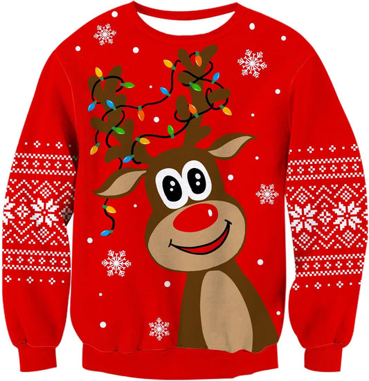 Boys Girls Ugly Christmas Sweater 3D Cool Long Sleeve Knitted Sweatshirt Cozy Crewneck Pullover Jumper 3-12 Years