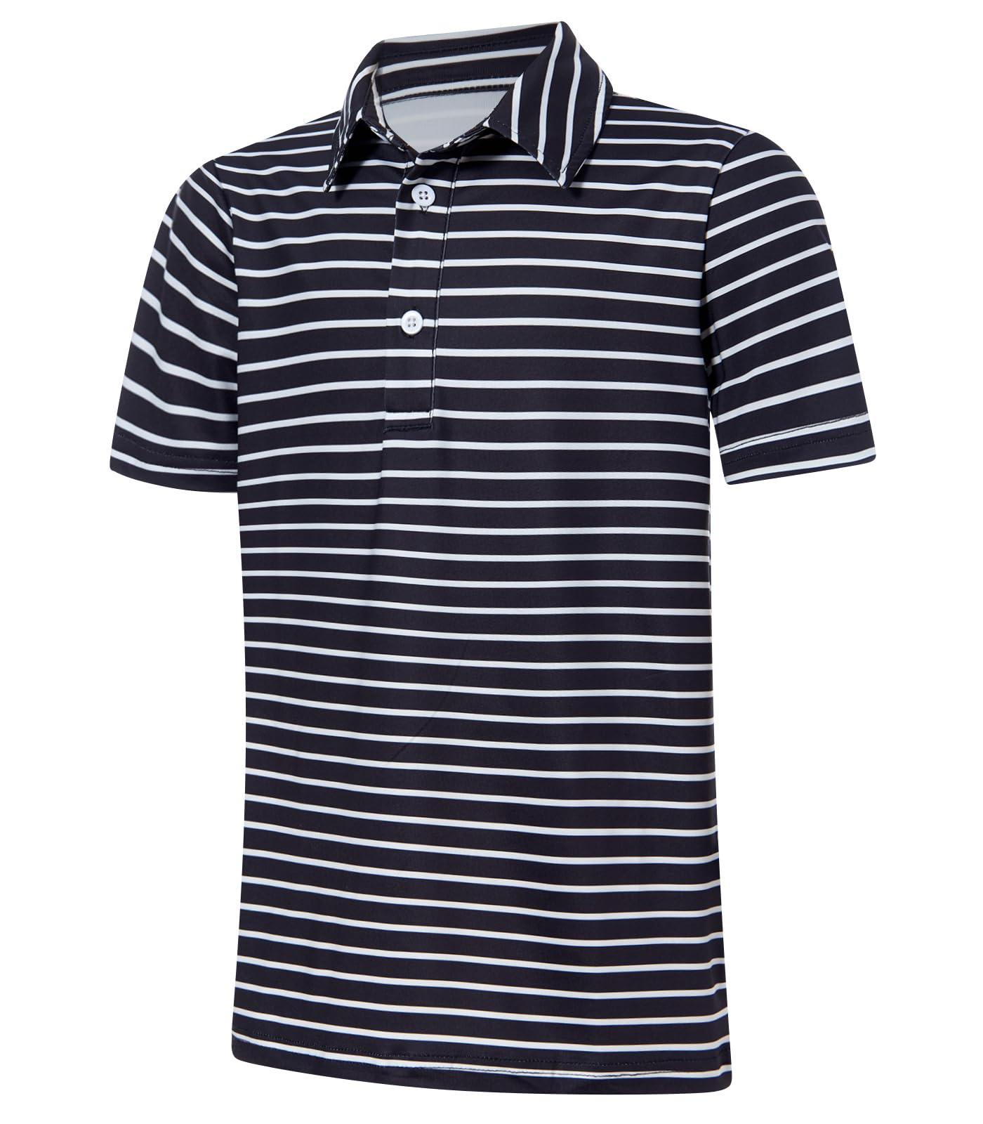 Boys Performance Polo Dry Fit Short Sleeve Golf Stripe Shirt for Active Casual Size 5-14