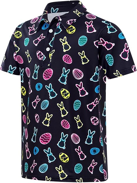 Boys Polo Shirts Hawaiian Golf Clothes Fashion Short Sleeve Kids Cool School Uniform 5-14T