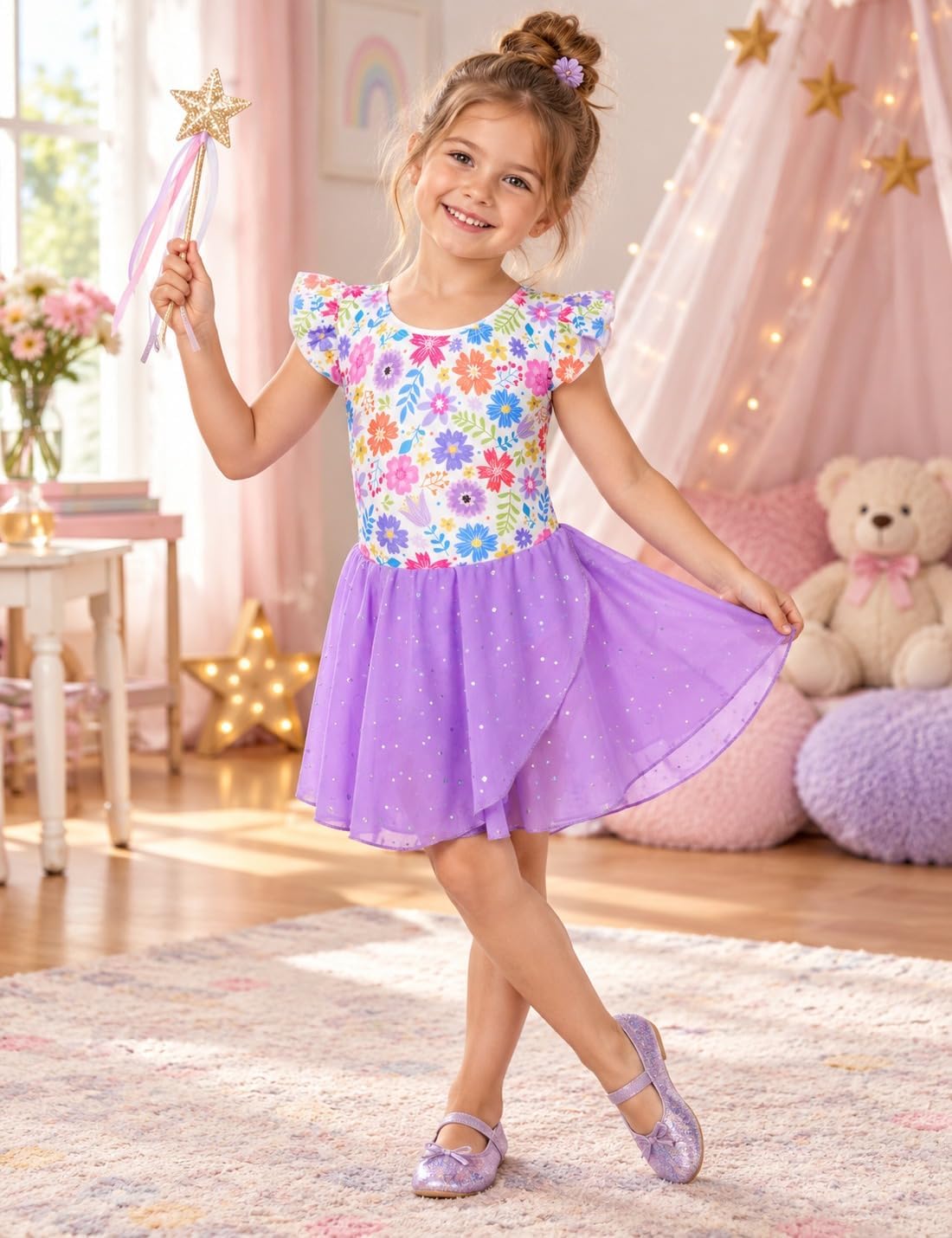 Funnycokid Ballet Leotards for Girls Ballerina Outfit, 2-9 Years