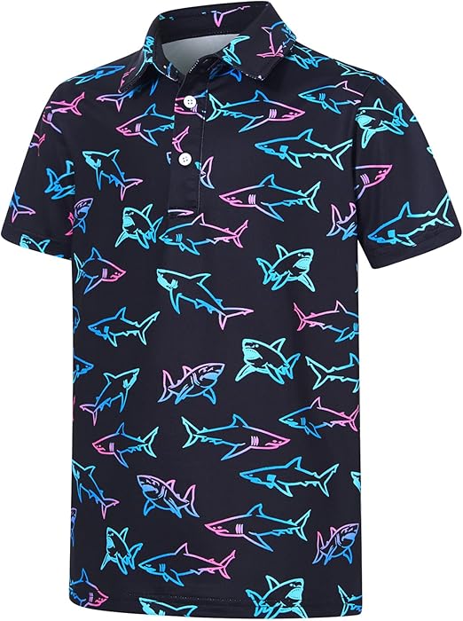 Boys Performance Polo Shirt Short Sleeve Golf Clothes for Active Casual Size 5-14