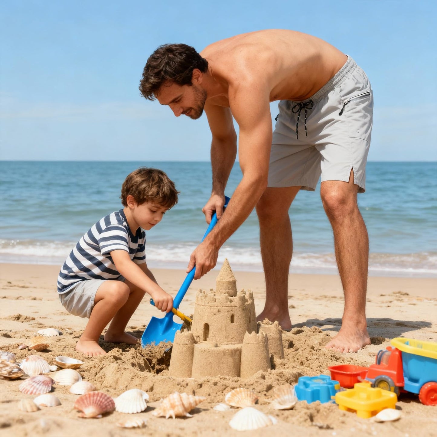 Cozople Mens Swim Trunks with Compression Liner 2-in-1 Quick Dry 9 Inch Board Shorts with Zipper Pockets