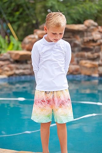 Cozople Boys Swim Trunks with Boxer Brief Liner Compression Swimwear Quick Dry Swim Shorts Bathing Suits 7-20 Years
