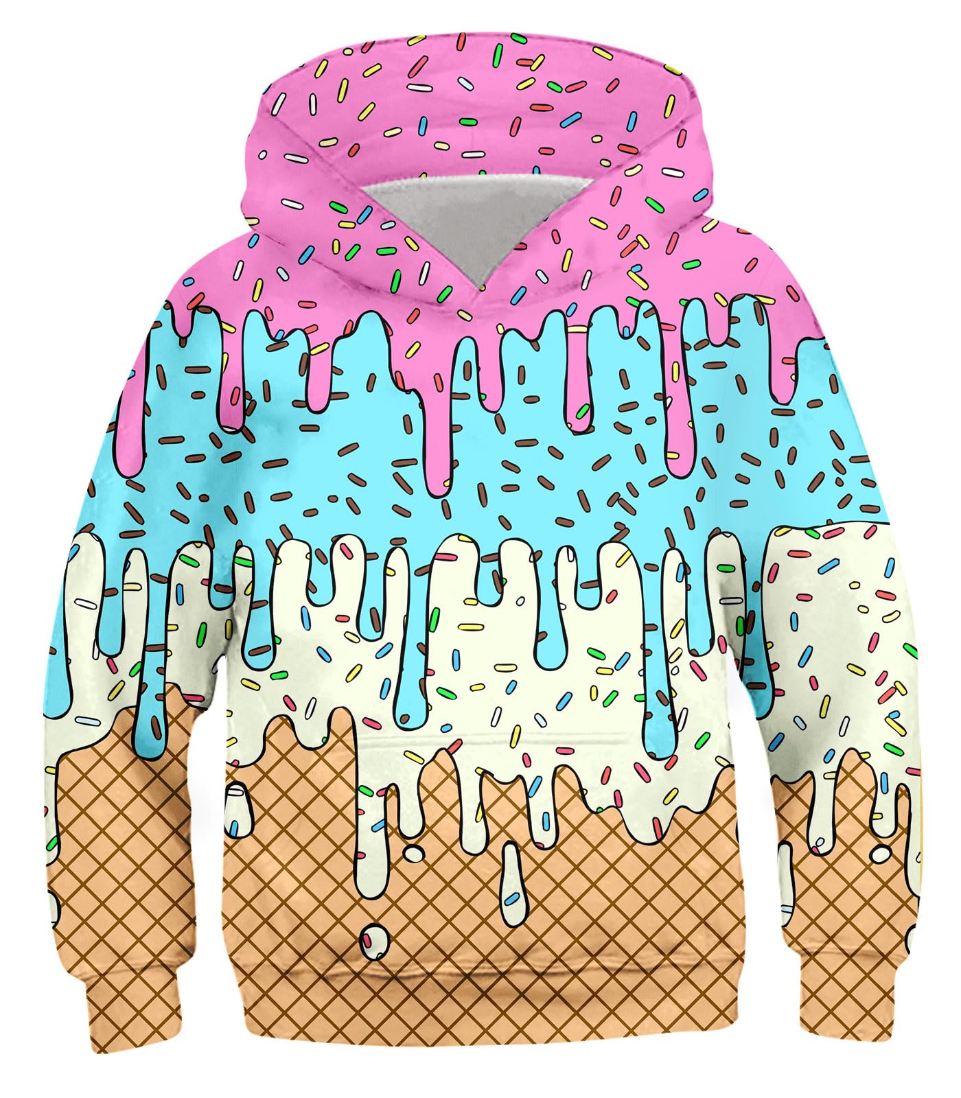 Move Dance Boys Hoodies Ice Cream Baseball Pullover Sweatshirts Size 7-16