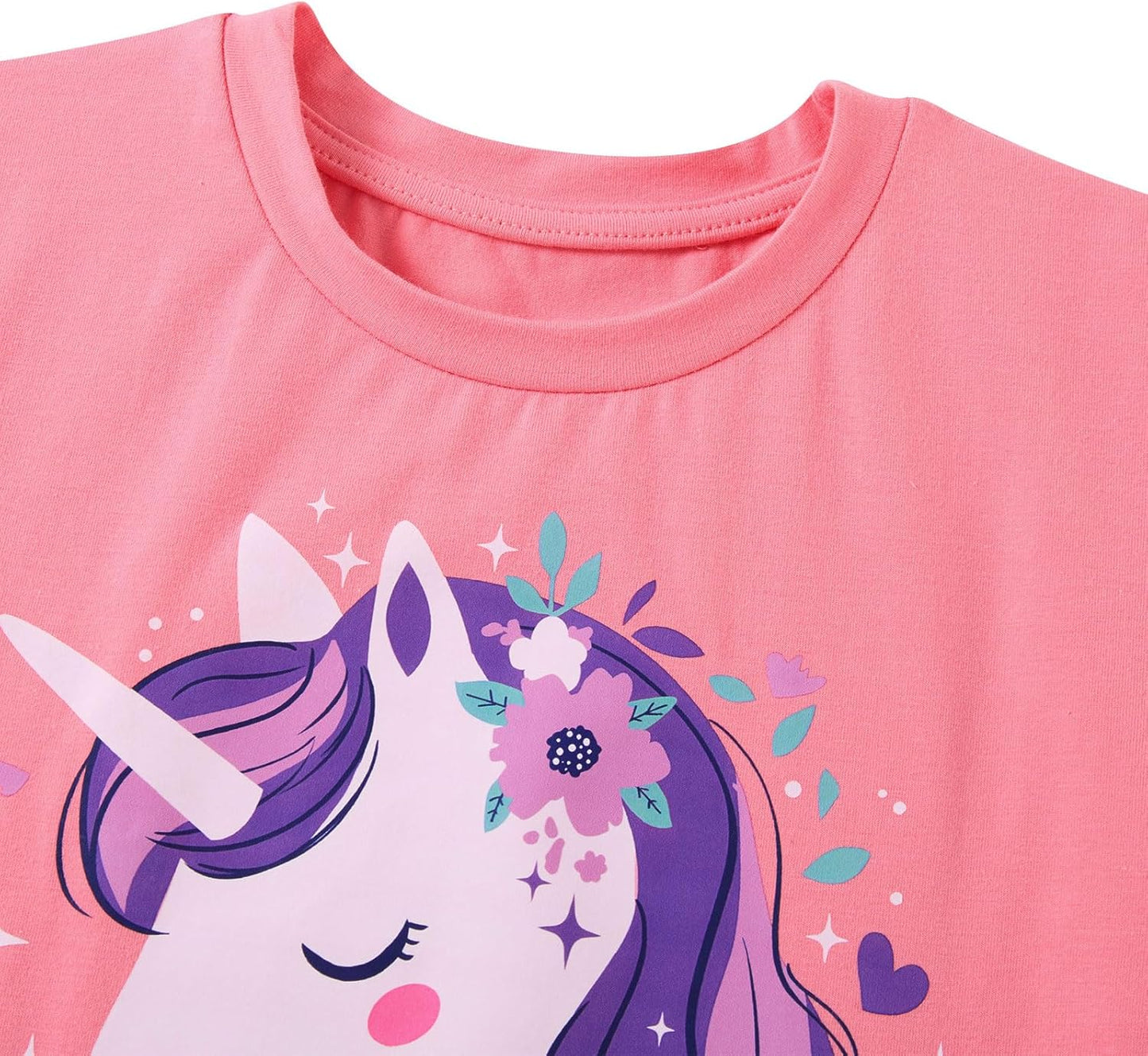 Funnycokid Little Girls T Shirt for Toddler 3-7 Years Kids Tee Graphic Short Sleeve Clothes Tops