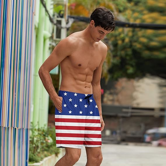 Cozople Mens Swim Trunks 7Inch with Compression Liner Quick Dry Swimsuit Swim Shorts Phone Pocket Swimwear